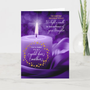 Dotter Guld Star Fars dag Lila Candle Helgkort