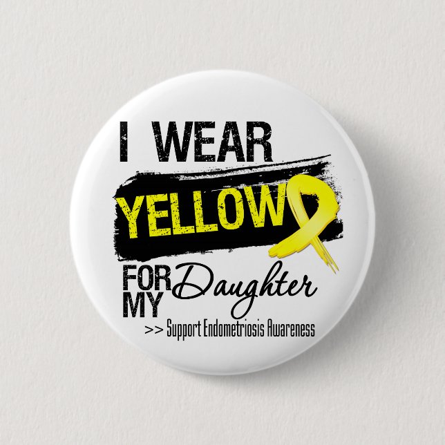 Dotter Gult Ribbon Endometriosis Knapp (Framsida)