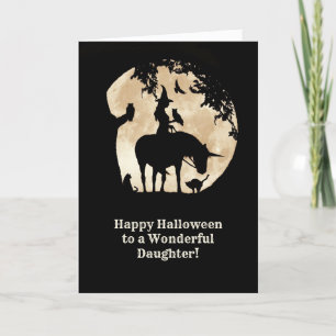 Dotter Halloween med Witch och Unicorn Kort