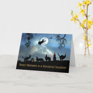 Dotter Happy halloween Witches and Cats Kort