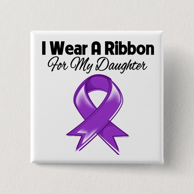 Dotter - I Bära Lila Ribbon Knapp (Framsida)