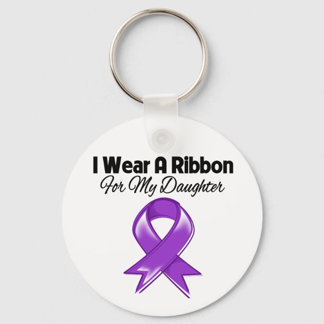 Dotter - I Bära Lila Ribbon Nyckelring (Framsida)