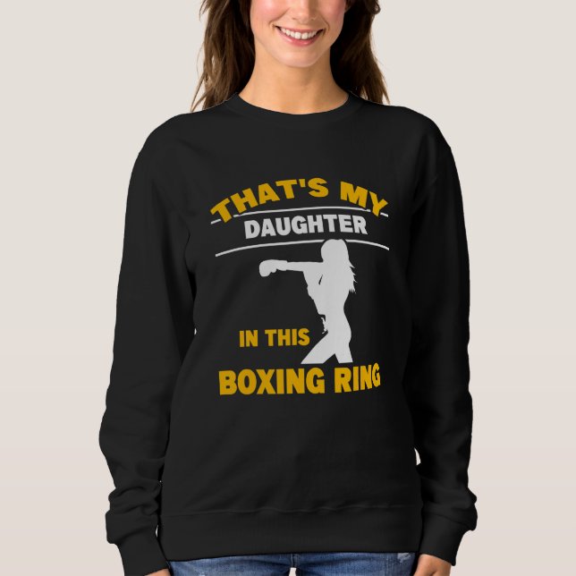 Dotter i boxningsring pappa till boxare kickboxare t shirt (Framsida)
