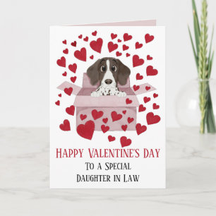 Dotter i juridik Puppy i Box Valentine Kort