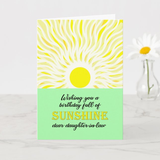 Dotter i Lag Birthday Bright Sunshine Card Kort (Liten växt)