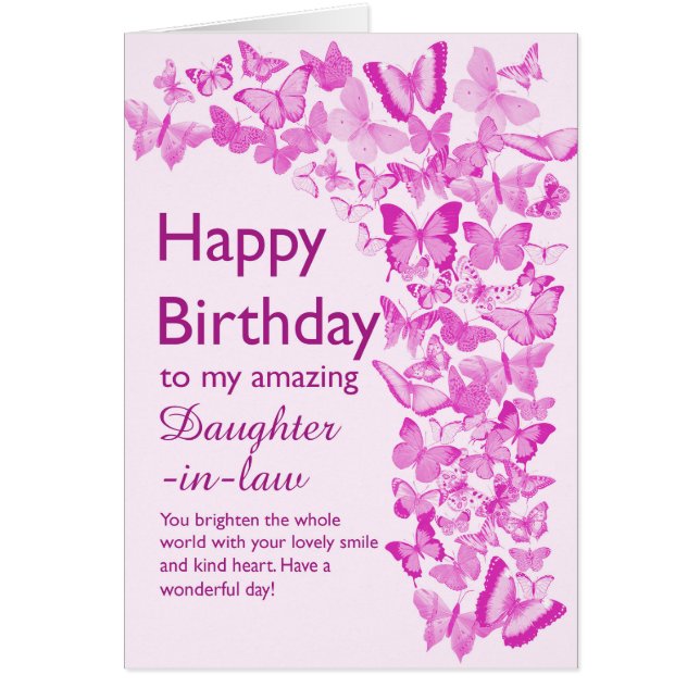 Dotter i Lag Birthday Butterflies Hälsningskort (Framsidan)