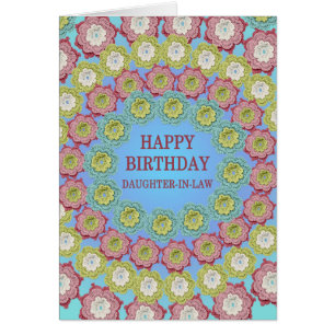 Dotter i Lag Birthday Crochet Flowers Hälsningskort