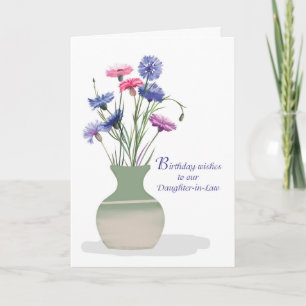 Dotter i Lag Birthday Önskemål Maj Flowers Vas Kort