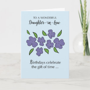 Dotter i Lag-födelsedagen med Violet Flowers Kort