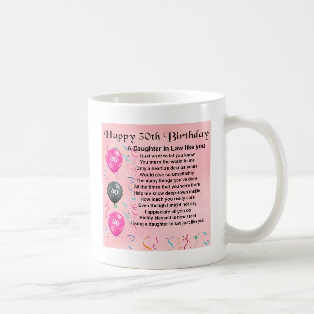 Dotter i lagdikt - 30års födelsedag kaffemugg (Höger)
