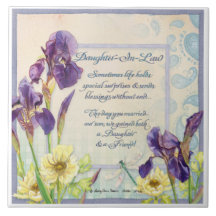 Dotter i Law Calligraphy Dikt Iris Watercolor