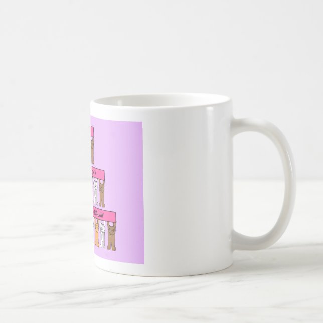 Dotter i Mors dag Cute Cats i Lycklig Kaffemugg (Höger)