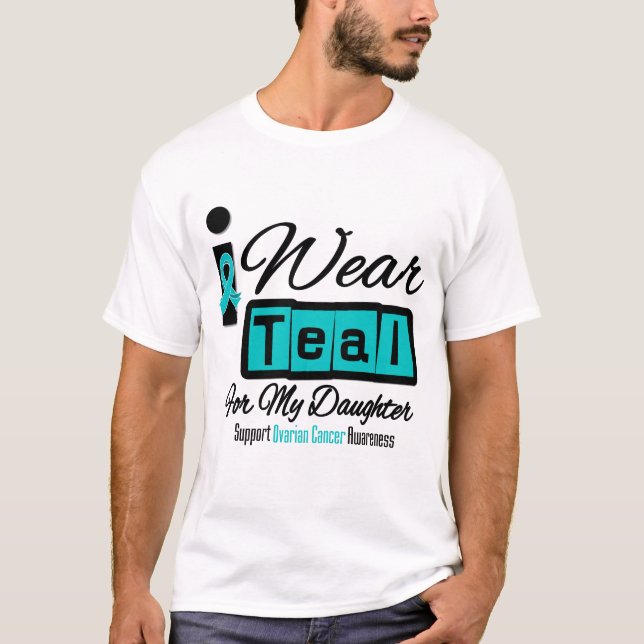 Dotter - jag ha på sig Retro Ovarian cancer för T-shirt (Framsida)