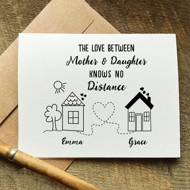 Dotter Lång Avstånd Kärlek-kort för Mor Inbjudningar (Daughter Long Distance Love Card for Mother)