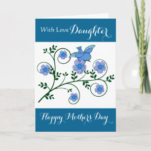 Dotter/Lycklig Mors dag - Blommor och fåglar Kort