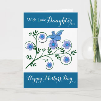 Dotter/Lycklig Mors dag - Blommor och fåglar Kort