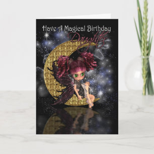 Dotter Magic Birthday söt lilla måne-mejeriet b Kort