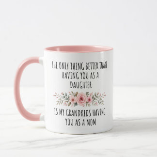 Dotter Mamma Barnbarn Blommig Citat Rosa Kaffe Mugg