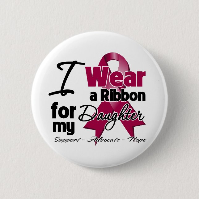 Dotter - Många Myeloma Ribbon Knapp (Framsida)