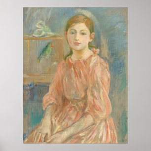Dotter med parakit - Berthe Morisot Fine Art Poster