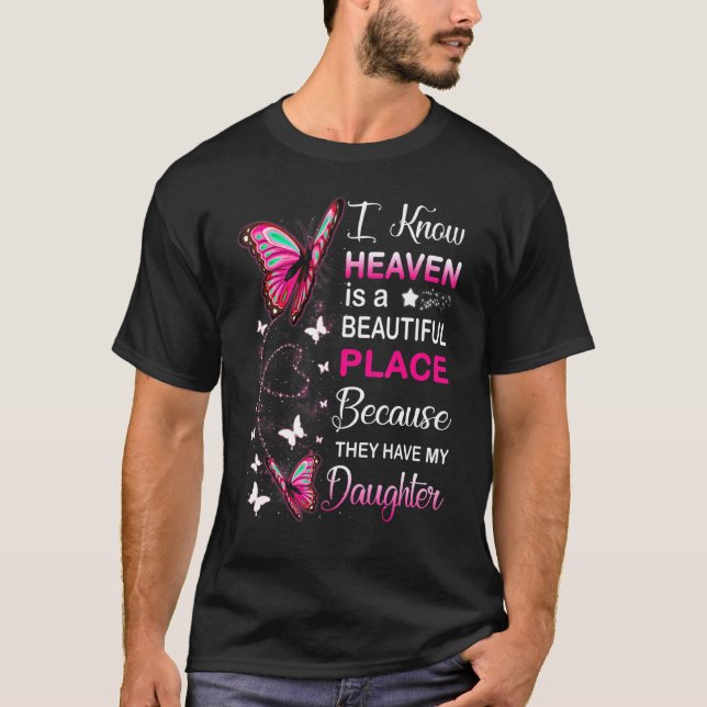 Dotter min beskyddarängel i heaven Memorial Day  T Shirt (Framsida)