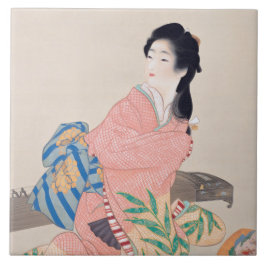 Dotter Miyuki (vackra japanska Dam) (asiatiska) Kakelplatta