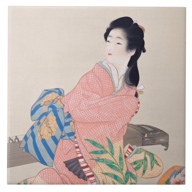 Dotter Miyuki (vackra japanska Dam) (asiatiska) Kakelplatta (Framsidan)