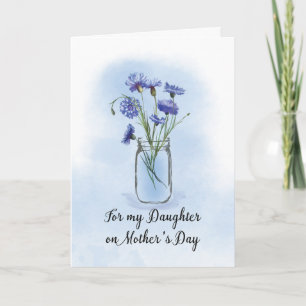Dotter Mors dag Cornblommor i Mason Burk Kort