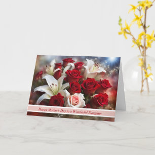 Dotter Mors dag med blommans Bouquet Kort