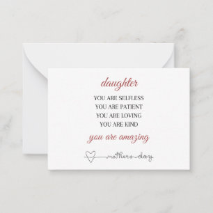 Dotter Mors dag ,Poesi Mors dag-kort Anteckningskort