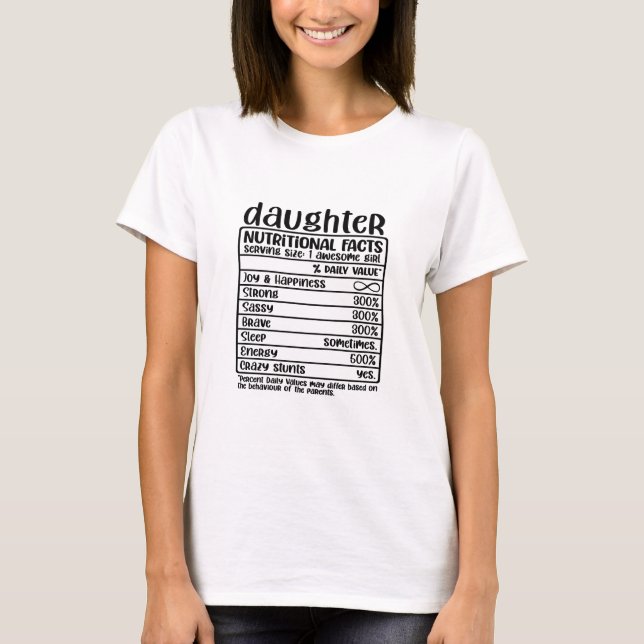 Dotter Näringsmässiga fakta T Shirt (Framsida)