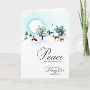 Dotter och familj, julplats helgkort