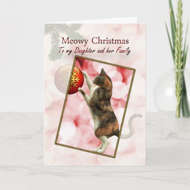 Dotter och familj, Meowy jul Helgkort (Framsida)