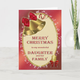 Dotter och familj, traditionellt julkort helgkort