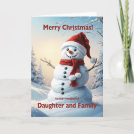 Dotter och familjejul Snögubbe Helgkort