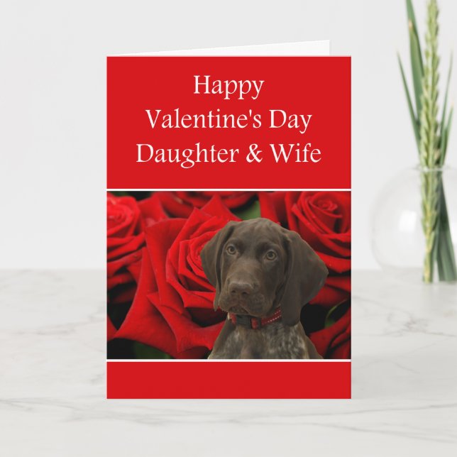Dotter och fru Glossy Grizzly Valentine Helgkort (Framsida)