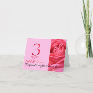 Dotter och maka, årskort Rosa ros Kort