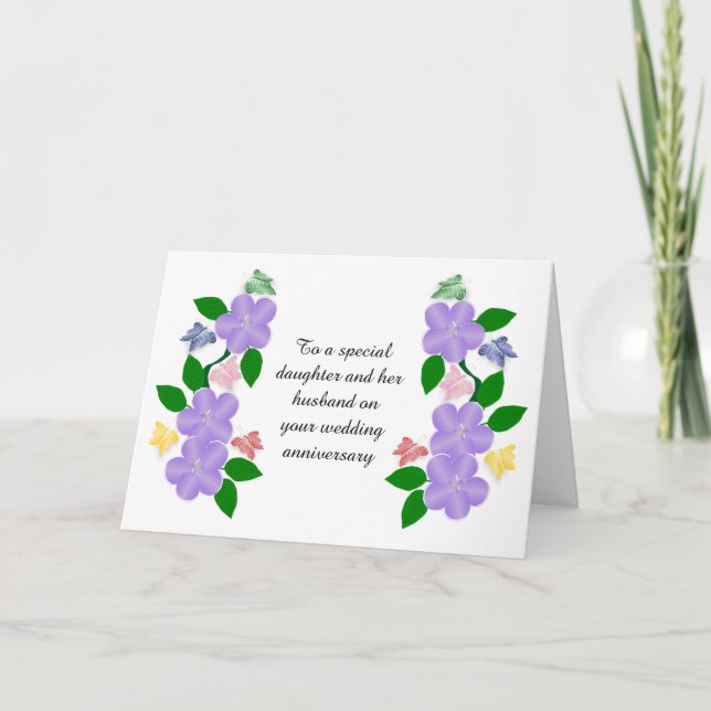 Dotter och Make Bröllop-årsdagen Kort (Framsida)