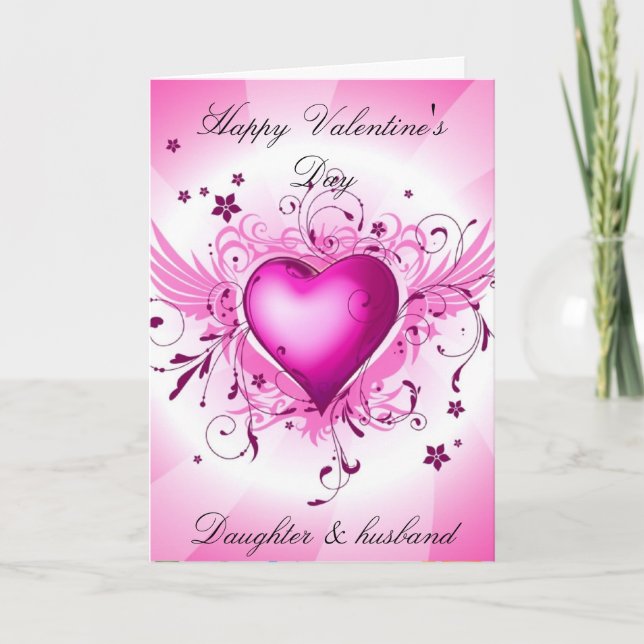 Dotter och make valentins dagskort helgkort (Framsida)