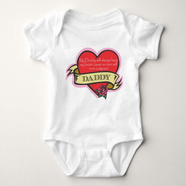 Dotter och pappa Tatto Heart Shirt Tee (Framsida)