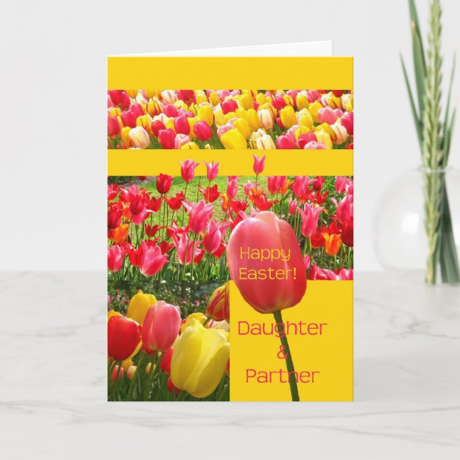 Dotter och Partner Glad påsk Tulip-kort Helgkort (Framsida)