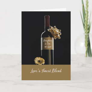 Dotter och son i advokatfirandet Vin Flaska Kort