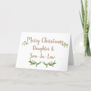 Dotter och son i Grönten Lämnar jul Helgkort