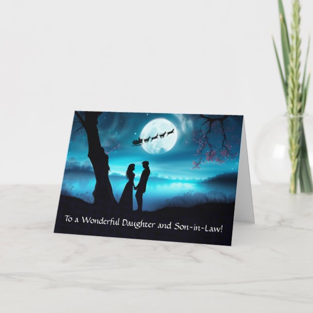 Dotter och son i Jul-Helgdag Kort (Framsida)