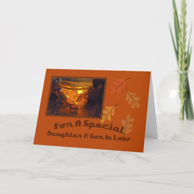 Dotter och Son i lagthanksgivingkort Helgkort (Framsida)