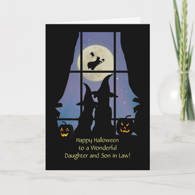 Dotter och son i Law Halloween Cute Hundar Kort (Framsida)