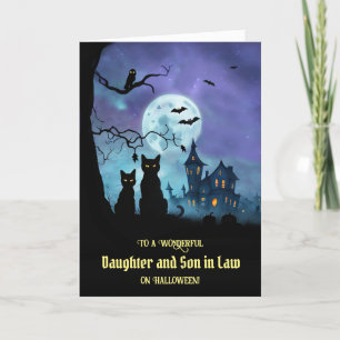 Dotter och son i Law Happy halloween Svarta katter Kort