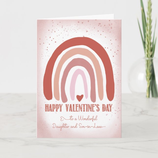 Dotter och son i Law Valentine Hand Payed Kort (Framsida)