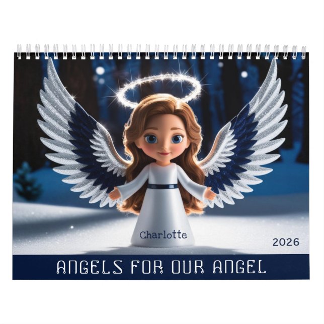 Dotter Personlig Photo and Namn 2026 Angel Kalender (Omslag)