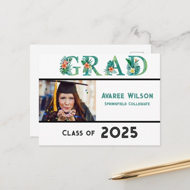 Dotter Photo High School Studenten Vykort (Fram/Back In Situ)